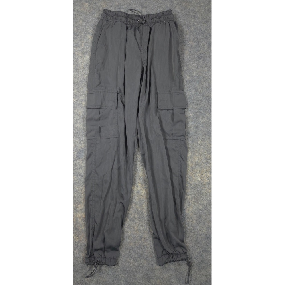 Love Streak Womens Gray Cargo Jogger Pants XS Elastic Waist Bungee Hem Utility